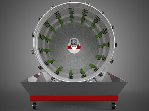 STEEL DRUM ROTARY HYDROPONIC GARDEN PLANT FARM SYSTEM CIRCULAR 3D Model