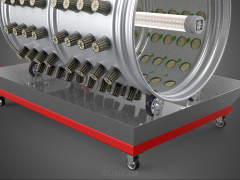 STEEL DRUM ROTARY HYDROPONIC GARDEN PLANT FARM SYSTEM CIRCULAR 3D Model