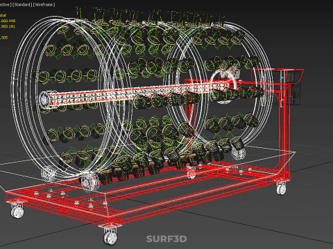 STEEL DRUM ROTARY HYDROPONIC GARDEN PLANT FARM SYSTEM CIRCULAR 3D Model