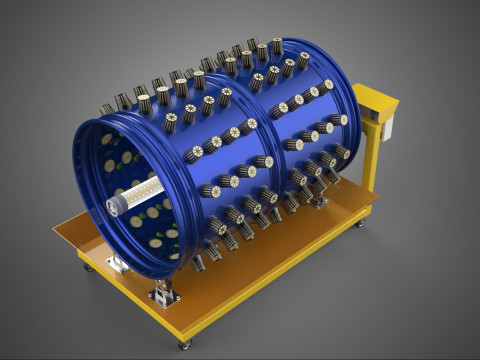 ROTARY HYDROPONICS RADIAL SPIN GARDENING PLANT FARM SYSTEM WHEEL 3D Model