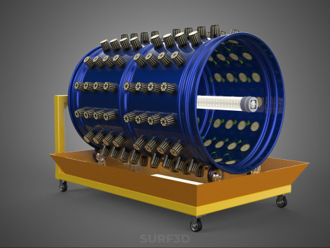 ROTARY HYDROPONICS RADIAL SPIN GARDENING PLANT FARM SYSTEM WHEEL 3D Model