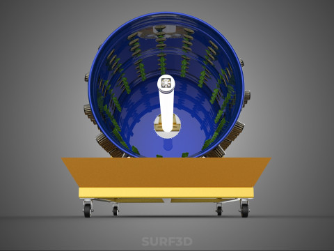 ROTARY HYDROPONICS RADIAL SPIN GARDENING PLANT FARM SYSTEM WHEEL 3D Model