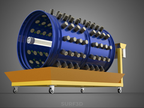 ROTARY HYDROPONICS RADIAL SPIN GARDENING PLANT FARM SYSTEM WHEEL 3D Model