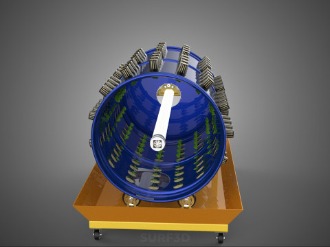 ROTARY HYDROPONICS RADIAL SPIN GARDENING PLANT FARM SYSTEM WHEEL 3D Model