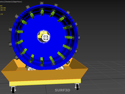 ROTARY HYDROPONICS RADIAL SPIN GARDENING PLANT FARM SYSTEM WHEEL 3D Model
