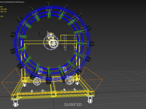 ROTARY HYDROPONICS RADIAL SPIN GARDENING PLANT FARM SYSTEM WHEEL 3D Model