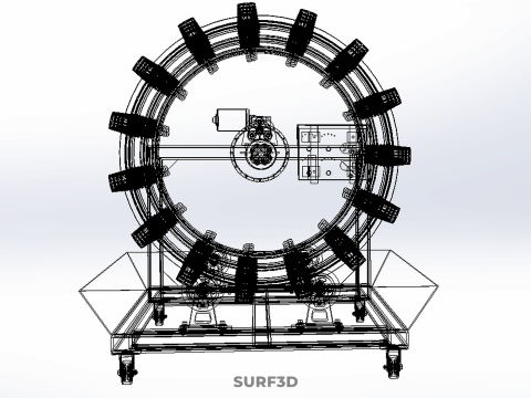 ROTARY HYDROPONICS RADIAL SPIN GARDENING PLANT FARM SYSTEM WHEEL 3D Model