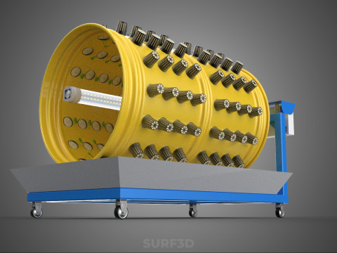 SPIN WHEEL CIRCULAR ROTARY HYDROPONIC GARDEN PLANT FARM SYSTEM 3D Model