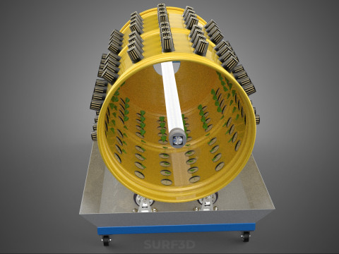 SPIN WHEEL CIRCULAR ROTARY HYDROPONIC GARDEN PLANT FARM SYSTEM 3D Model