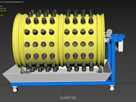 SPIN WHEEL CIRCULAR ROTARY HYDROPONIC GARDEN PLANT FARM SYSTEM 3D Model