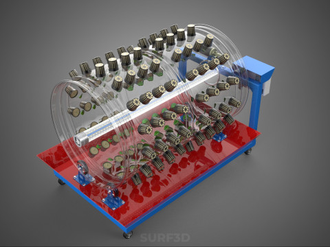 GARDENING ROTARY HYDROPONIC SPIN PLANT GROW FARM CYLINDER SYSTEM 3D Model