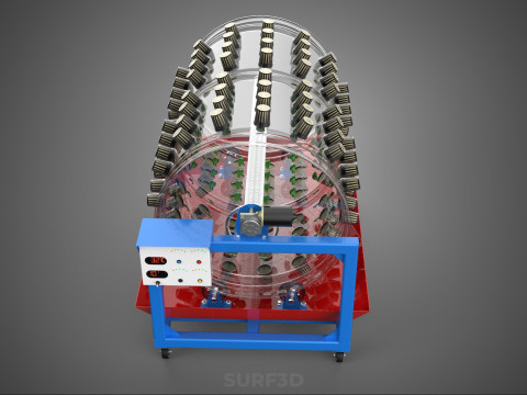 GARDENING ROTARY HYDROPONIC SPIN PLANT GROW FARM CYLINDER SYSTEM 3D Model