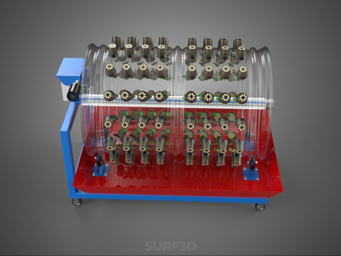 GARDENING ROTARY HYDROPONIC SPIN PLANT GROW FARM CYLINDER SYSTEM 3D Model