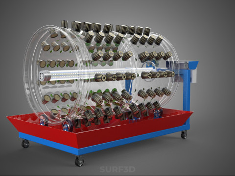 GARDENING ROTARY HYDROPONIC SPIN PLANT GROW FARM CYLINDER SYSTEM 3D Model