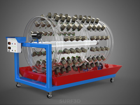 GARDENING ROTARY HYDROPONIC SPIN PLANT GROW FARM CYLINDER SYSTEM 3D Model