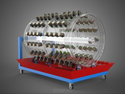 GARDENING ROTARY HYDROPONIC SPIN PLANT GROW FARM CYLINDER SYSTEM 3D Model