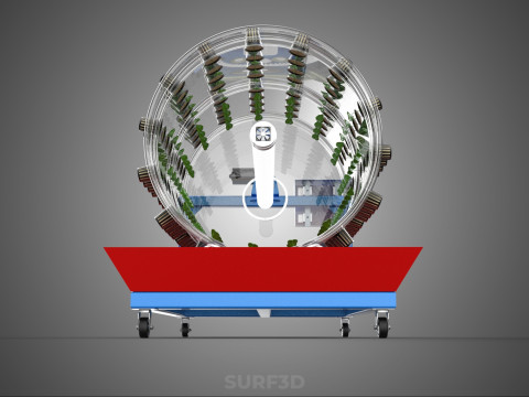 GARDENING ROTARY HYDROPONIC SPIN PLANT GROW FARM CYLINDER SYSTEM 3D Model