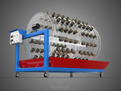GARDENING ROTARY HYDROPONIC SPIN PLANT GROW FARM CYLINDER SYSTEM 3D Model
