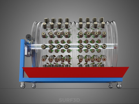 GARDENING ROTARY HYDROPONIC SPIN PLANT GROW FARM CYLINDER SYSTEM 3D Model