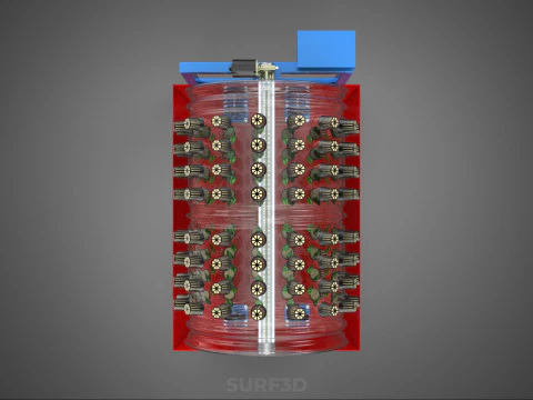 GARDENING ROTARY HYDROPONIC SPIN PLANT GROW FARM CYLINDER SYSTEM 3D Model
