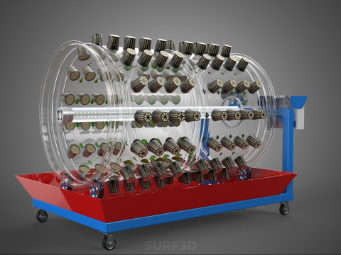 GARDENING ROTARY HYDROPONIC SPIN PLANT GROW FARM CYLINDER SYSTEM 3D Model