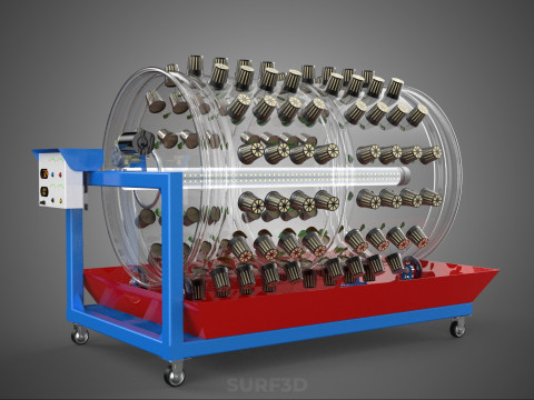 GARDENING ROTARY HYDROPONIC SPIN PLANT GROW FARM CYLINDER SYSTEM 3D Model