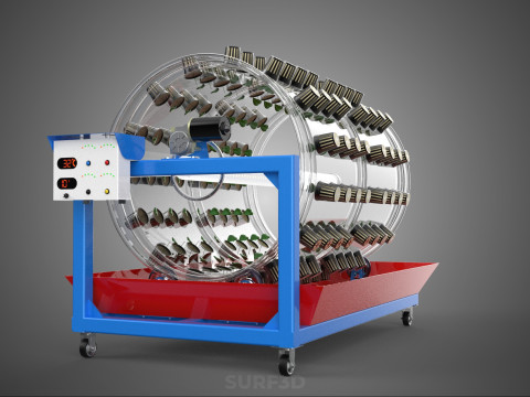 GARDENING ROTARY HYDROPONIC SPIN PLANT GROW FARM CYLINDER SYSTEM 3D Model