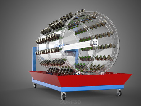 GARDENING ROTARY HYDROPONIC SPIN PLANT GROW FARM CYLINDER SYSTEM 3D Model