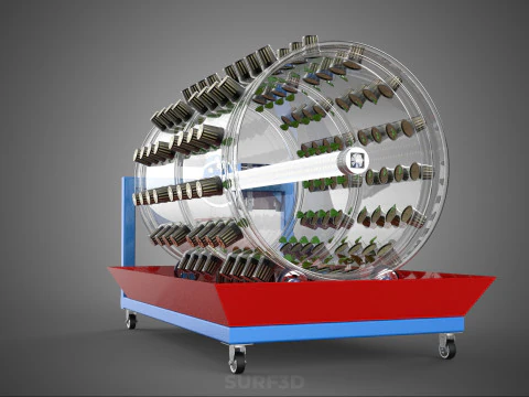 GARDENING ROTARY HYDROPONIC SPIN PLANT GROW FARM CYLINDER SYSTEM 3D Model