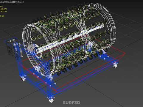 GARDENING ROTARY HYDROPONIC SPIN PLANT GROW FARM CYLINDER SYSTEM 3D Model
