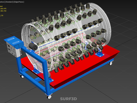 GARDENING ROTARY HYDROPONIC SPIN PLANT GROW FARM CYLINDER SYSTEM 3D Model