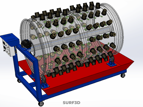 GARDENING ROTARY HYDROPONIC SPIN PLANT GROW FARM CYLINDER SYSTEM 3D Model