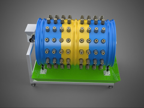 STEEL DRUM 55 GALLON POT GARDEN ROTARY HYDROPONIC PLANT FARM IOT 3D Model