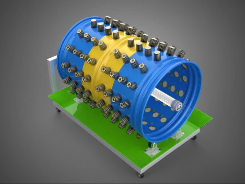 STEEL DRUM 55 GALLON POT GARDEN ROTARY HYDROPONIC PLANT FARM IOT 3D Model