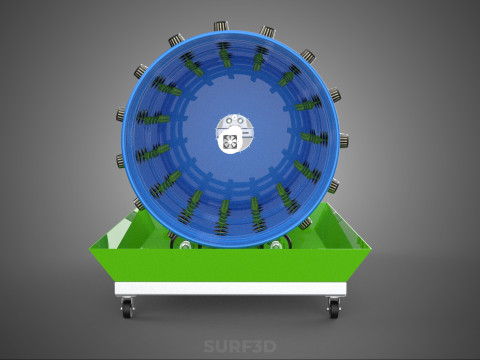 STEEL DRUM 55 GALLON POT GARDEN ROTARY HYDROPONIC PLANT FARM IOT 3D Model