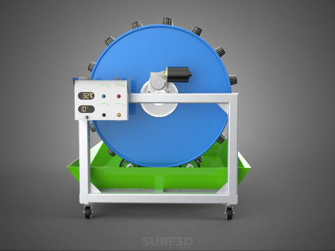 STEEL DRUM 55 GALLON POT GARDEN ROTARY HYDROPONIC PLANT FARM IOT 3D Model