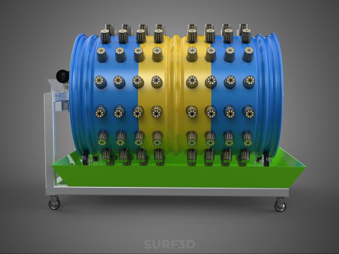 STEEL DRUM 55 GALLON POT GARDEN ROTARY HYDROPONIC PLANT FARM IOT 3D Model
