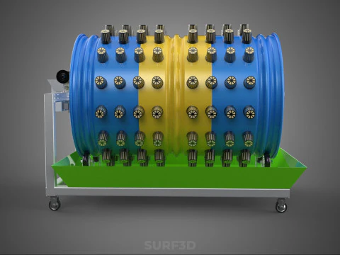 STEEL DRUM 55 GALLON POT GARDEN ROTARY HYDROPONIC PLANT FARM IOT 3D Model