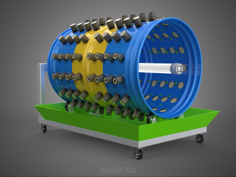 STEEL DRUM 55 GALLON POT GARDEN ROTARY HYDROPONIC PLANT FARM IOT 3D Model