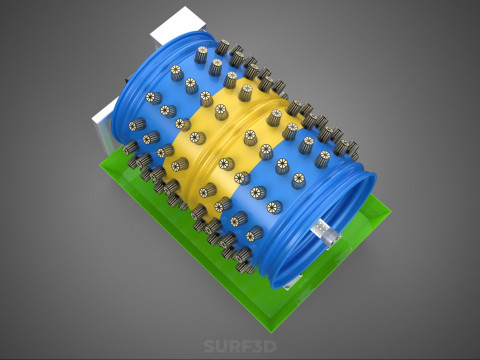 STEEL DRUM 55 GALLON POT GARDEN ROTARY HYDROPONIC PLANT FARM IOT 3D Model