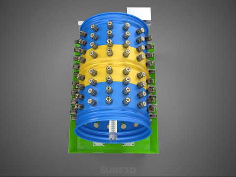 STEEL DRUM 55 GALLON POT GARDEN ROTARY HYDROPONIC PLANT FARM IOT 3D Model