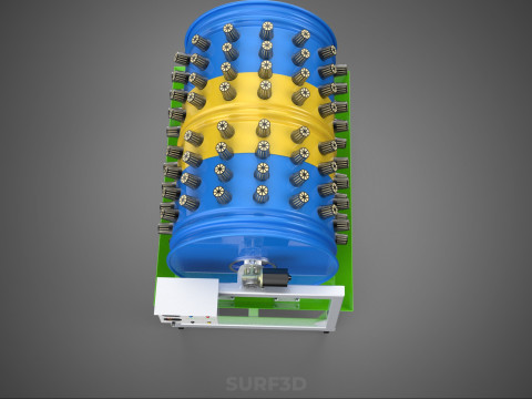 STEEL DRUM 55 GALLON POT GARDEN ROTARY HYDROPONIC PLANT FARM IOT 3D Model