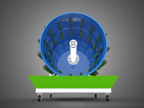 STEEL DRUM 55 GALLON POT GARDEN ROTARY HYDROPONIC PLANT FARM IOT 3D Model