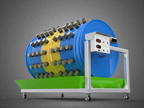 STEEL DRUM 55 GALLON POT GARDEN ROTARY HYDROPONIC PLANT FARM IOT 3D Model