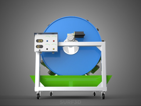 STEEL DRUM 55 GALLON POT GARDEN ROTARY HYDROPONIC PLANT FARM IOT 3D Model
