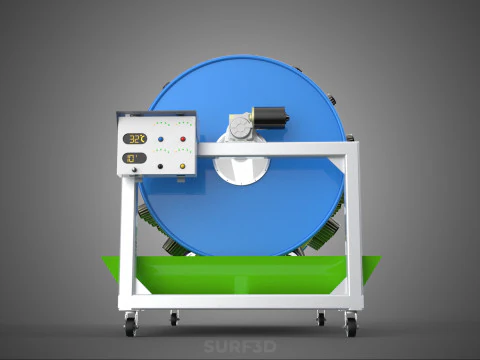 STEEL DRUM 55 GALLON POT GARDEN ROTARY HYDROPONIC PLANT FARM IOT 3D Model