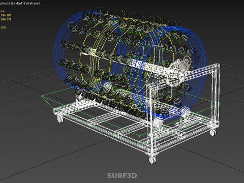 STEEL DRUM 55 GALLON POT GARDEN ROTARY HYDROPONIC PLANT FARM IOT 3D Model