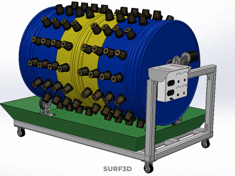 STEEL DRUM 55 GALLON POT GARDEN ROTARY HYDROPONIC PLANT FARM IOT 3D Model