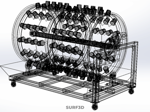 STEEL DRUM 55 GALLON POT GARDEN ROTARY HYDROPONIC PLANT FARM IOT 3D Model