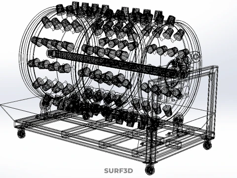 STEEL DRUM 55 GALLON POT GARDEN ROTARY HYDROPONIC PLANT FARM IOT 3D Model